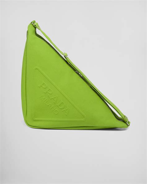 prada triangle green bag|Prada triangle shoulder bag.